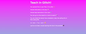 May 2024 on Glitch: Moving and Learning!