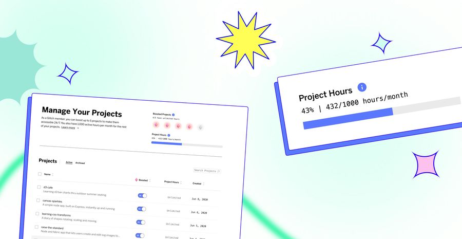 Fast and free static sites on Glitch and new Project Hours